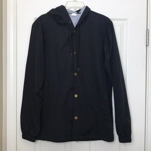 Black Rain Jacket with buttons men’s medium